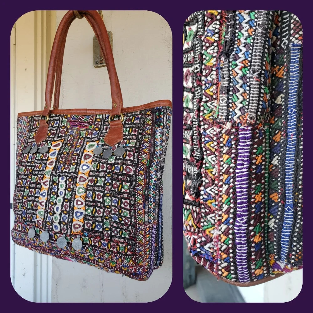 Artisan Banjara zari Boho Embroidered bag Handmade Patchwork Repurposed